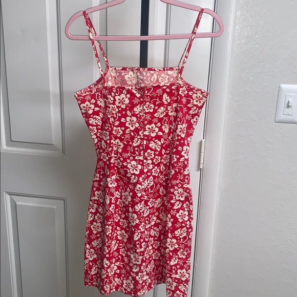 Vintage no boundaries floral square neck Hawaiian cotton blend resort dress - Picture 7 of 8